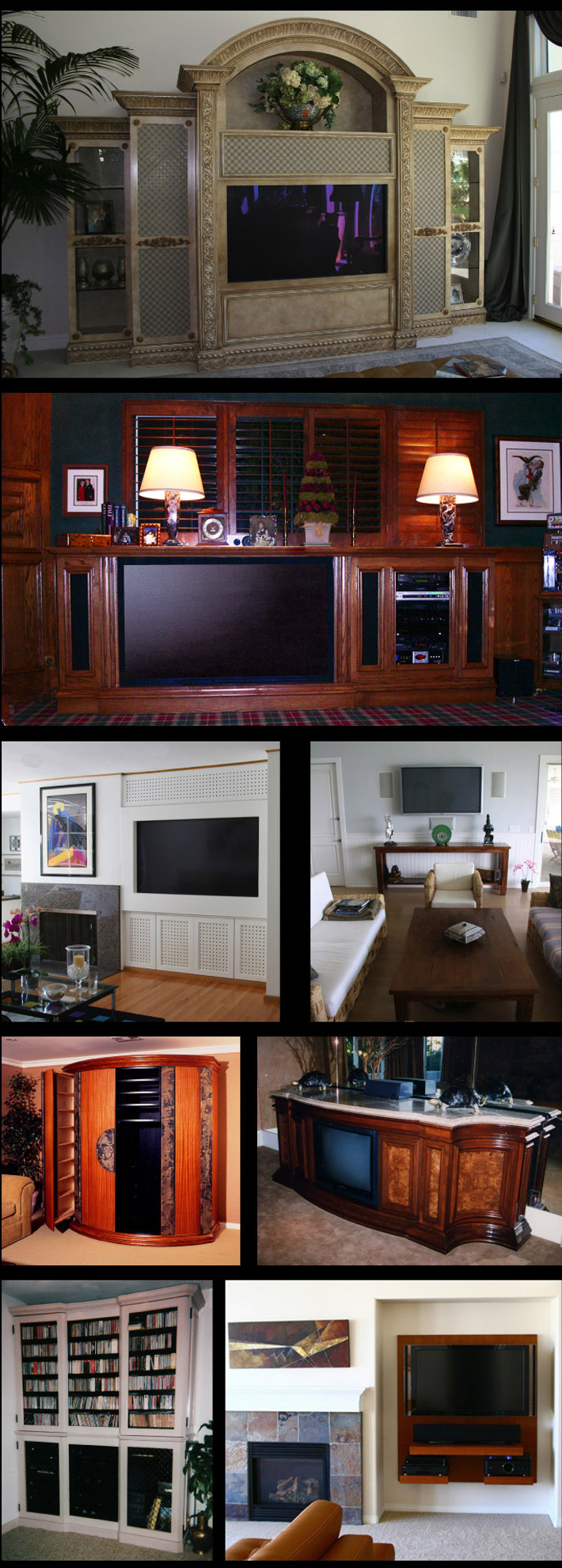 Custom Media Room Furniture - TV Consoles, TV Wall Panels, Enterianment Centers, Wall Units   